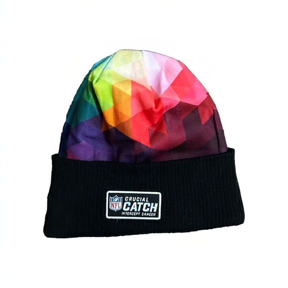 Men's New England Patriots New Era Black 2023 NFL‎ Crucial Catch Cuffed Knit Hat - Picture 4 of 5